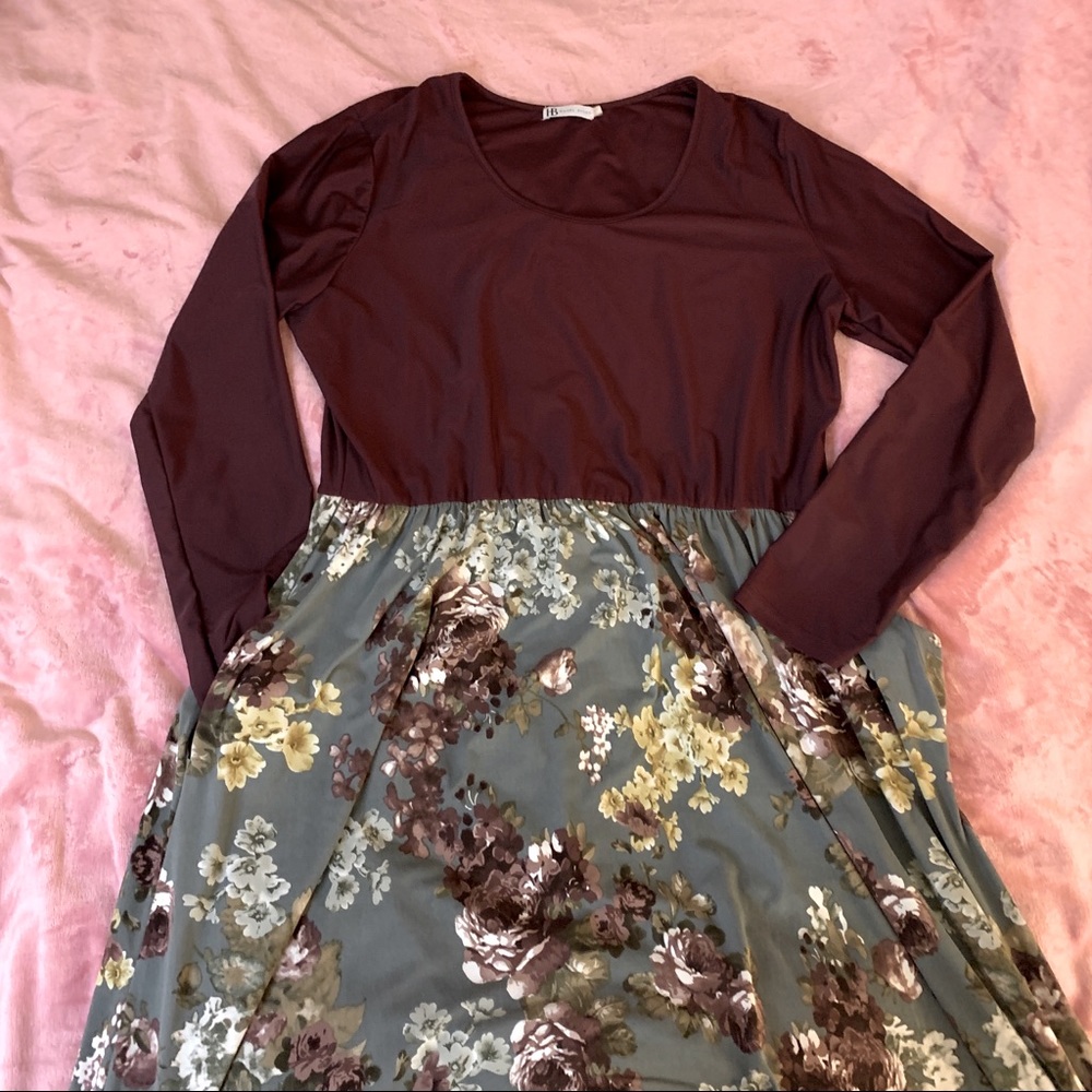 Long Sleeve Maxi Dress EUC 2x